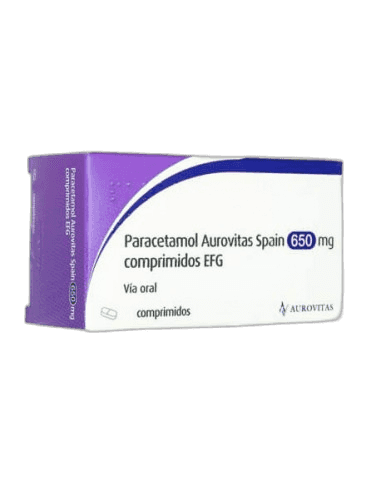 Imagen de PARACETAMOL AUROVITAS SPAIN EFG 650 mg 20 COMPRIMIDOS