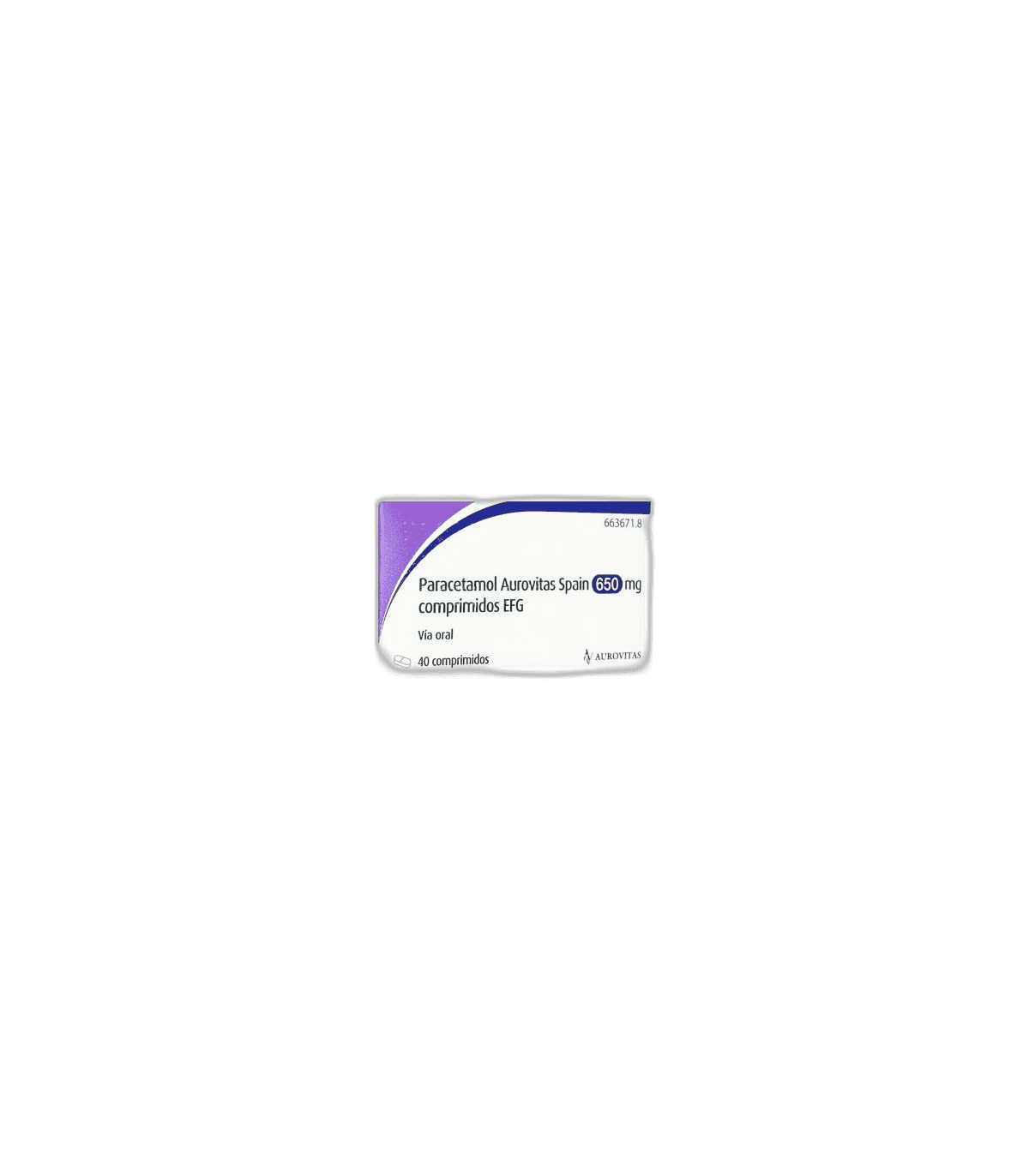 Imagen de PARACETAMOL AUROVITAS SPAIN EFG 650 mg 40 COMPRIMIDOS
