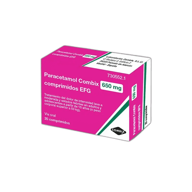 Imagen de PARACETAMOL COMBIX EFG 650 mg 20 COMPRIMIDOS
