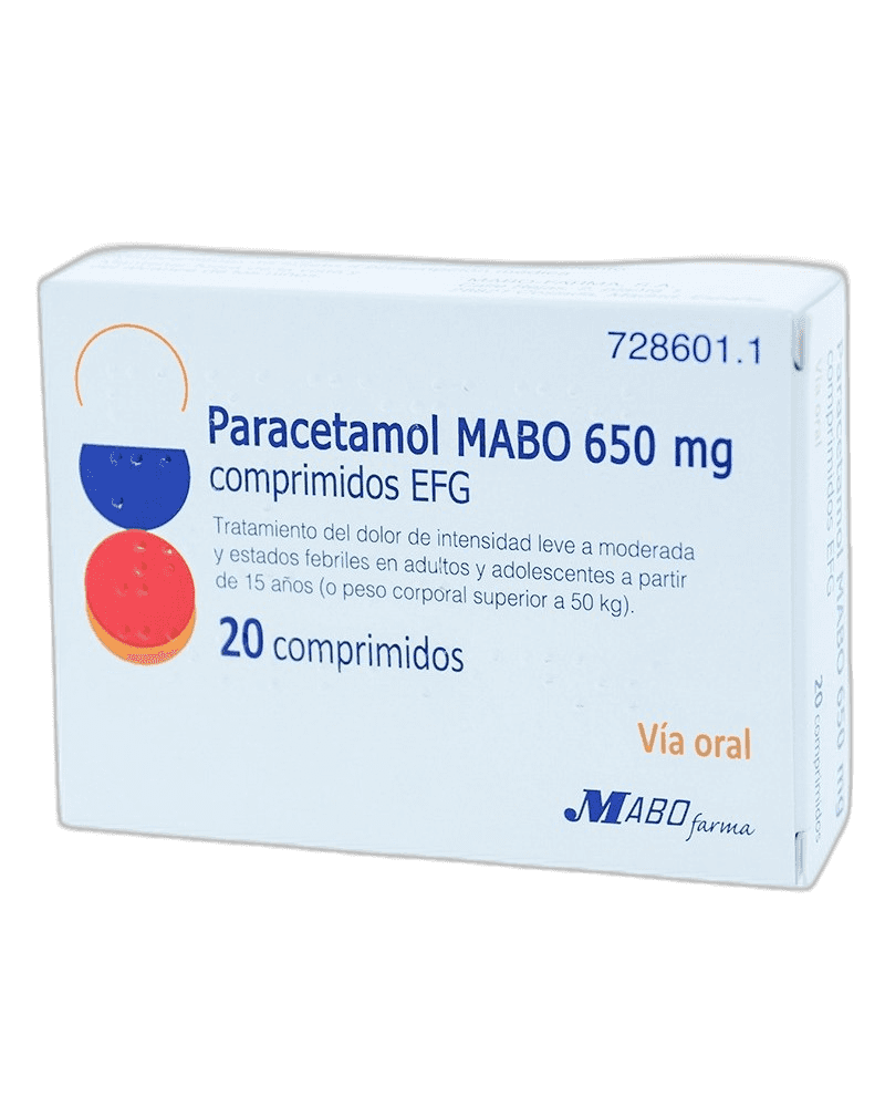 Imagen de PARACETAMOL MABO EFG 650 mg 20 COMPRIMIDOS