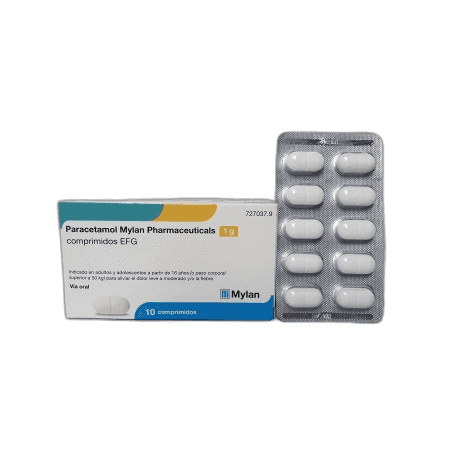 Imagen de PARACETAMOL MYLAN PHARMACEUTICALS 1 g 10 COMPRIMIDOS