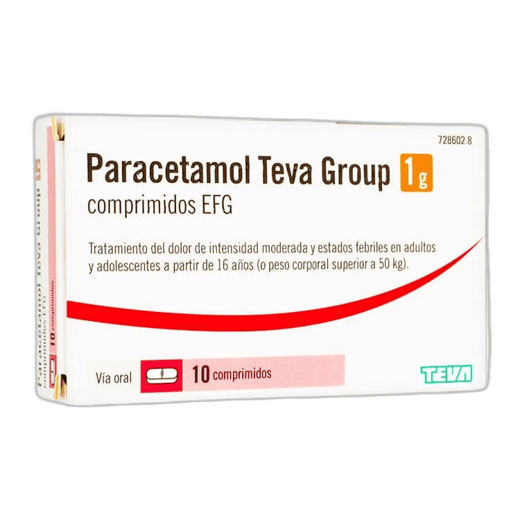 Imagen de PARACETAMOL TEVA GROUP 1 g 10 COMPRIMIDOS