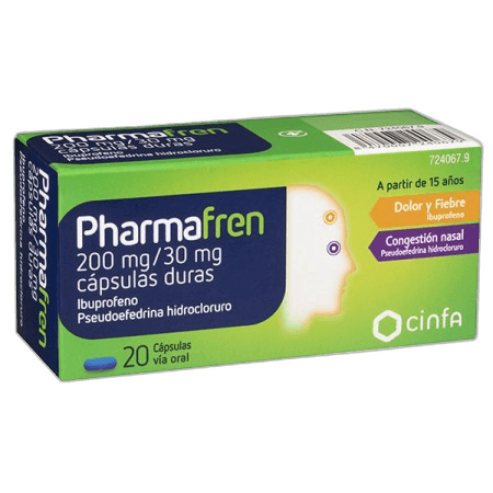 Imagen de PHARMAFREN 200 mg/30 mg 20 CAPSULAS