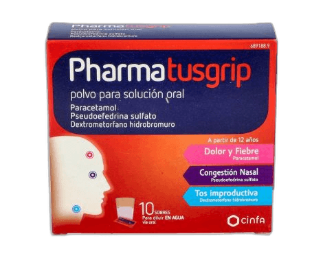 Imagen de PHARMAGRIP TOS Y CONGESTION 10 SOBRES POLVO PARA SOLUCION ORAL