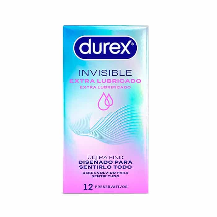 Imagen de DUREX PRESERVATIVO INVISIBLE EXTRA LUBRICADO 12 UDS