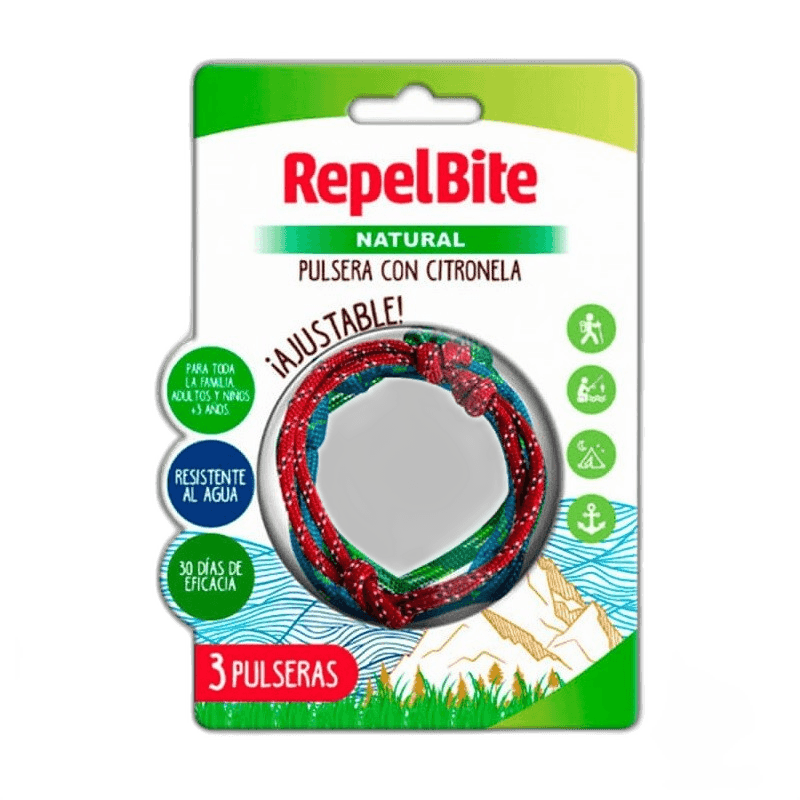 Imagen de REPEL BITE NATURAL PULSERA DE CUERDA CON CITRONELA 3 UNIDAD
