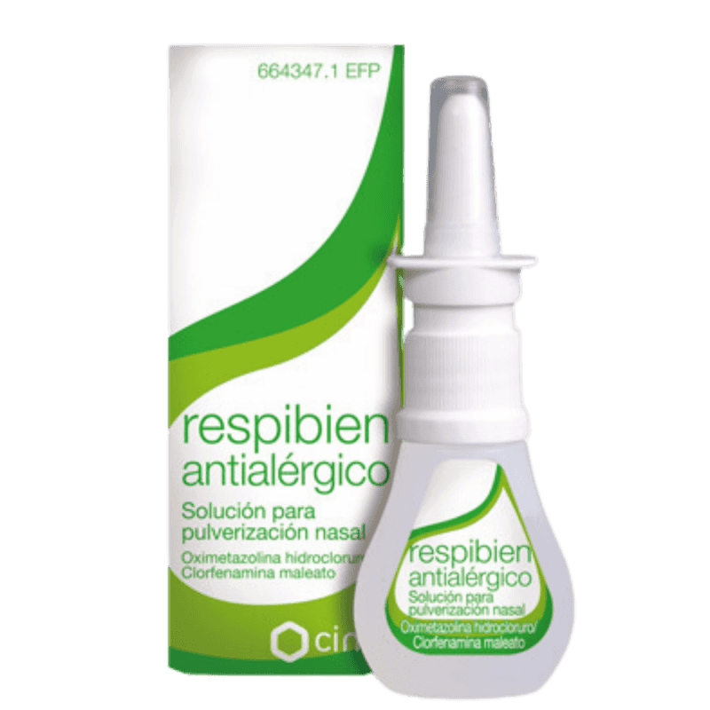 Imagen de RESPIBIEN ANTIALERGICO 0,5 mg/ml + 0,5 mg/ml SOLUCION PARA PULVERIZACION NASAL 1 FRASCO 15 ml