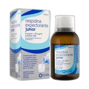 Imagen de RESPIDINA EXPECTORANTE JUNIOR 20 mg/ml + 6 mg/ml JARABE 1 FRASCO 120 ml