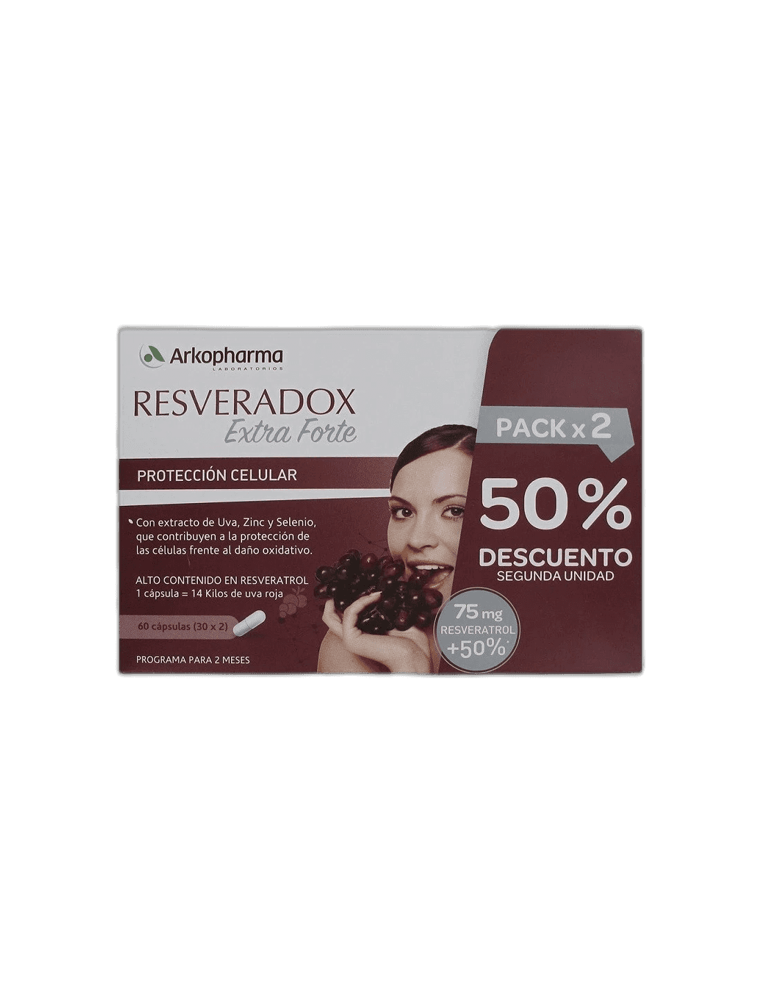 Imagen de RESVERADOX EXTRA FORTE 2 ENVASES 30 CAPSULAS PACK AHORRO