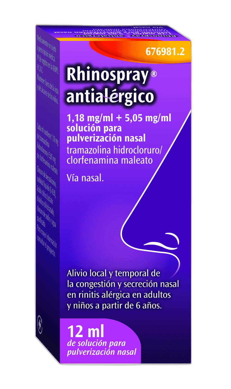 Imagen de RHINOSPRAY ANTIALERGICO 1,18 mg/ml + 5,05 mg/ml SOLUCION PARA PULVERIZACION NASAL 1 FRASCO 12 ml