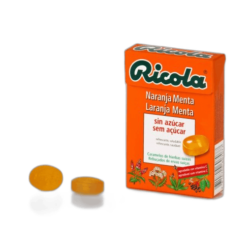 Imagen de RICOLA CARAMELOS S/A NARANJA MENTA 50 G.