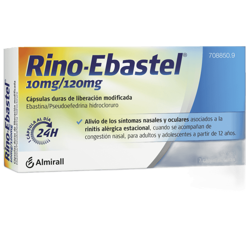 Imagen de RINO-EBASTEL 10 mg/120 mg 7 CAPSULAS LIBERACION MODIFICADA