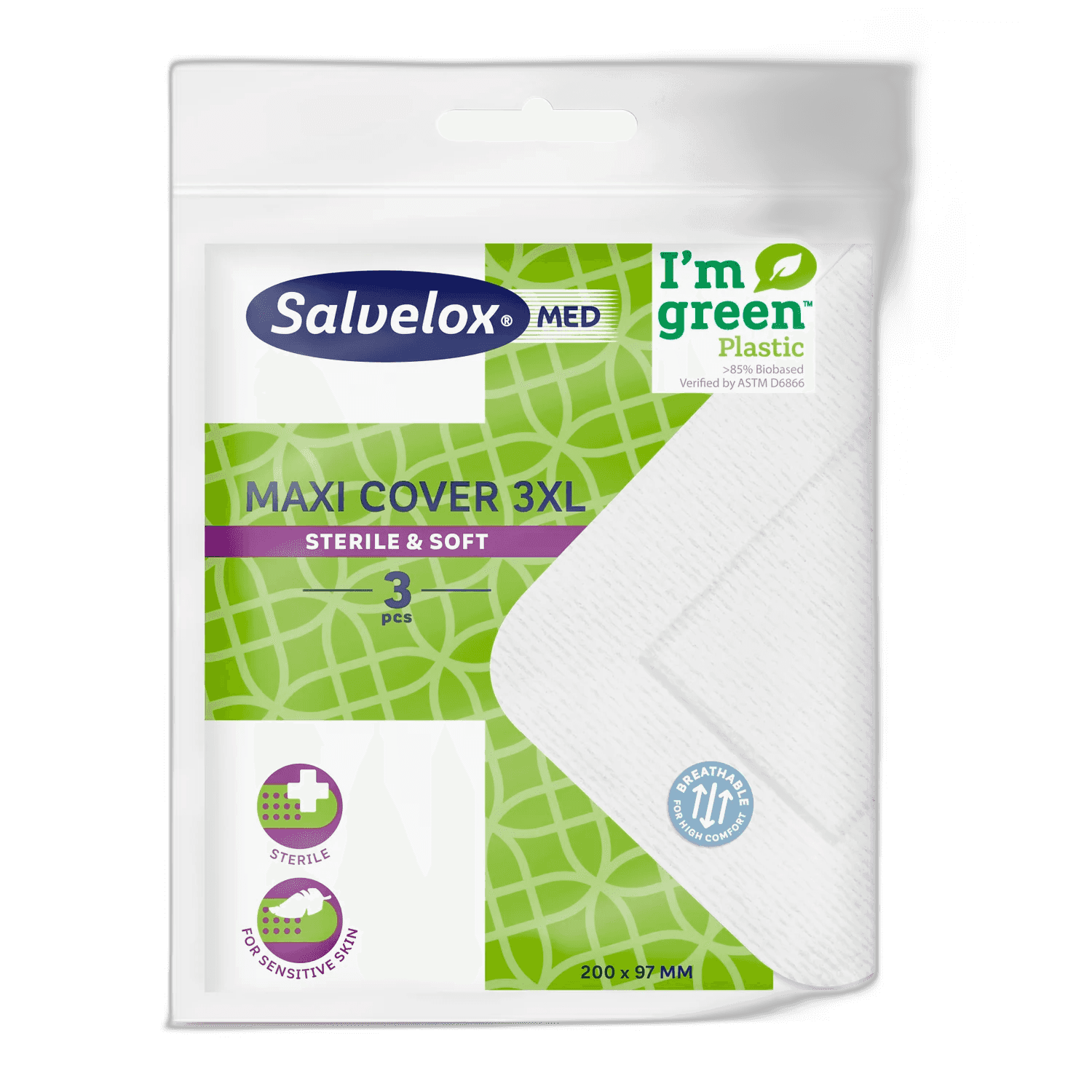 Imagen de SALVELOX MED MAXI COVER APOSITO ESTERIL 3 UNIDADES 3XL