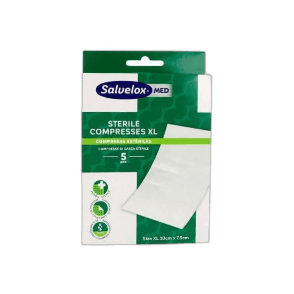 Imagen de SALVELOX MED STERILE COMPRESSES 5 APOSITOS TALLA XL 10 CM X