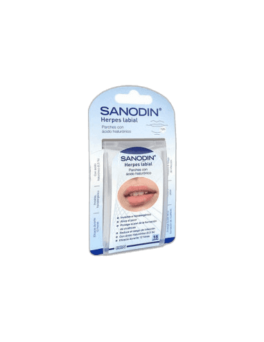 Imagen de SANODIN HERPES LABIAL CON ACIDO HIALURONICO 15 PARCHES