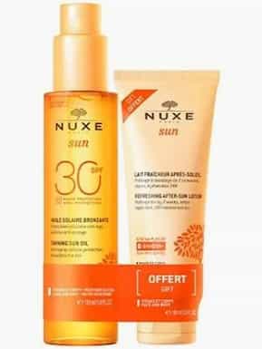 Imagen de Nuxe Sun Aceite Bronceador Rostro Y Cuerpo Spf30 150 Ml + Aftersun 100 Ml