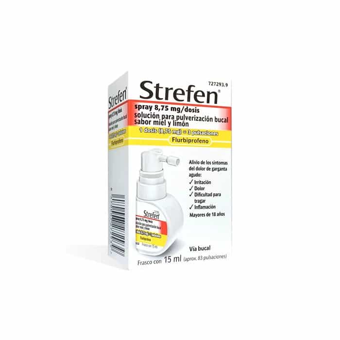 Imagen de Strefen Spray 8,75 mg/dosis Solución Para Pulverización Bucal Sabor Miel y Limón 15 Ml