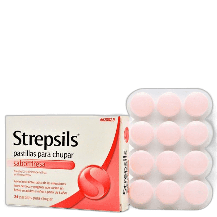 Imagen de STREPSILS 24 PASTILLAS PARA CHUPAR (SABOR FRESA)
