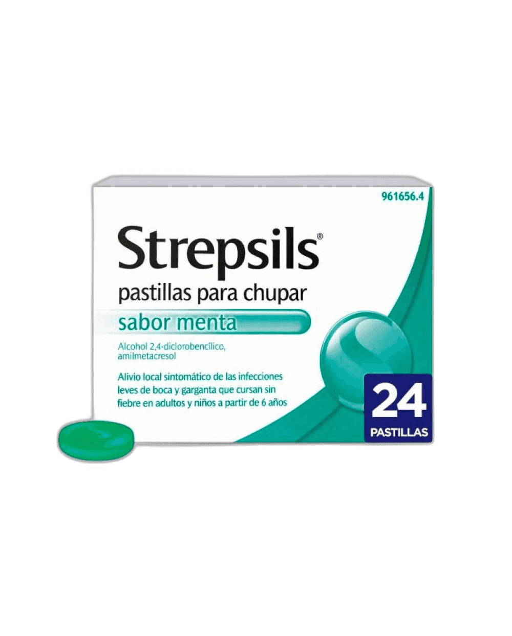 Imagen de STREPSILS 24 PASTILLAS PARA CHUPAR (SABOR MENTA)