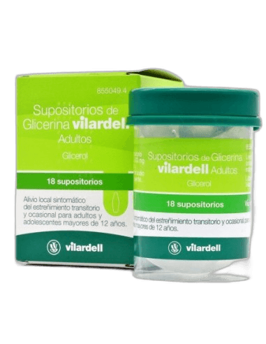 Imagen de SUPOSITORIOS DE GLICERINA VILARDELL ADULTOS 3 g 18 SUPOSITORIOS