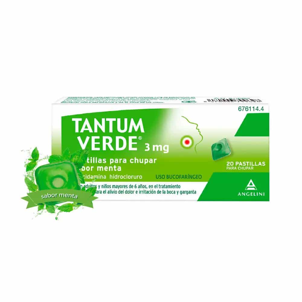 Imagen de TANTUM VERDE PASTILLAS MENTA 20 UNIDADES
