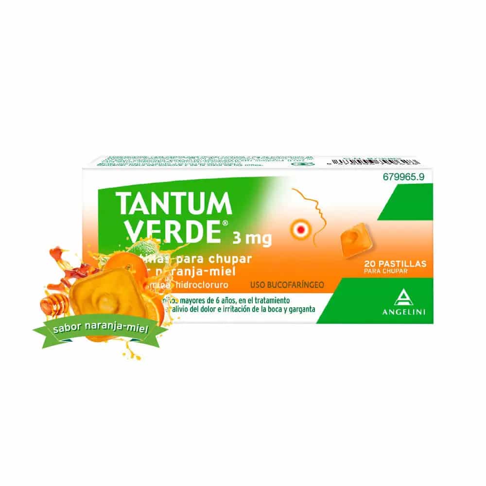 Imagen de TANTUM VERDE SABOR NARANJA-MIEL 20 PASTILLAS PARA CHUPAR