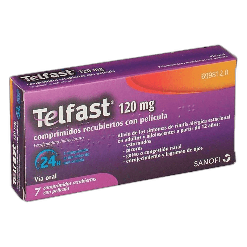 Imagen de TELFAST 120 mg 7 COMPRIMIDOS RECUBIERTOS