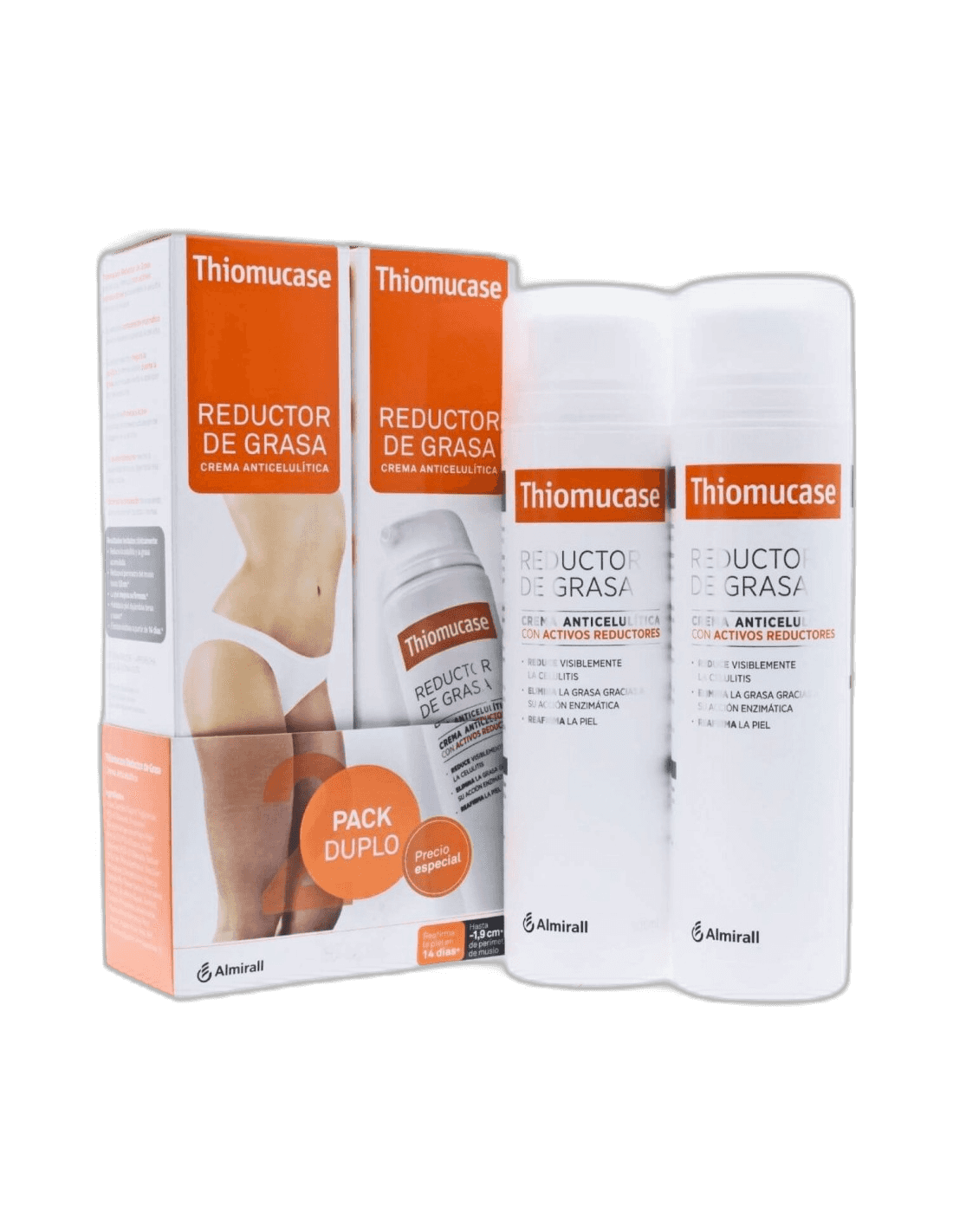 Imagen de THIOMUCASE CREMA ANTICELULITICA 2 TUBOS 200 ML KIT