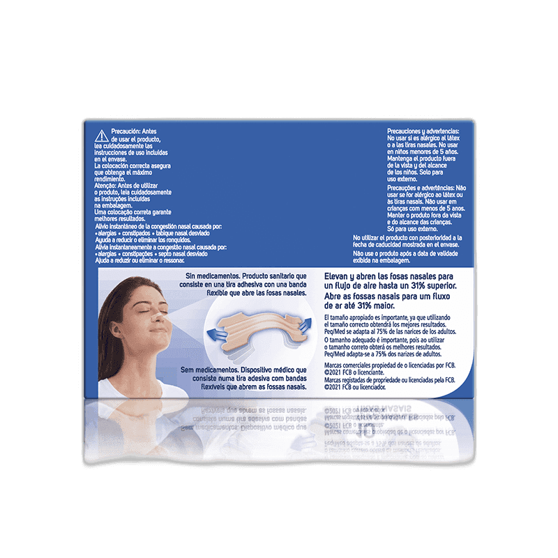Imagen de TIRAS NASALES BREATHE RIGHT GRANDES 30 U
