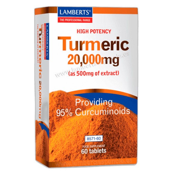Imagen de TURMERIC 20000MG LAMBERTS 60 TABLETAS