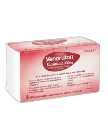 Imagen de VENORUTON DIOSMINA 500 mg 60 COMPRIMIDOS RECUBIERTOS