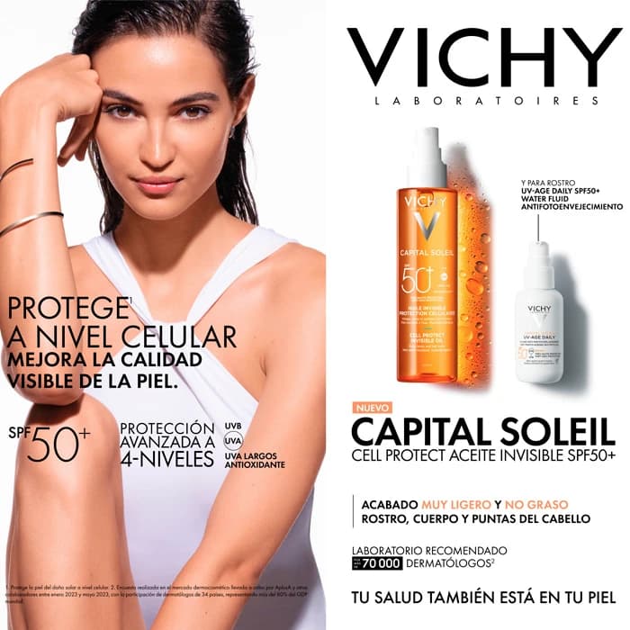 Imagen 2 de Vichy Capital Soleil Aceite Invisible Cell Protect Spf50+ 200 Ml