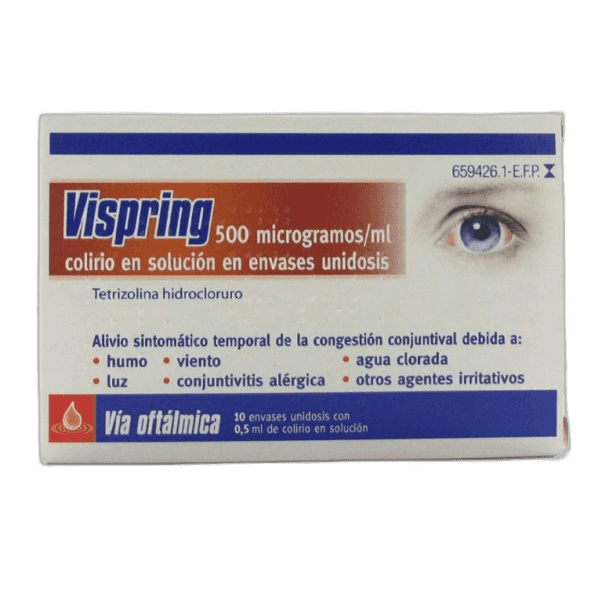 Imagen de VISPRING 500 microgramos/ml COLIRIO EN SOLUCION 10 MONODOSIS 0,5 ml
