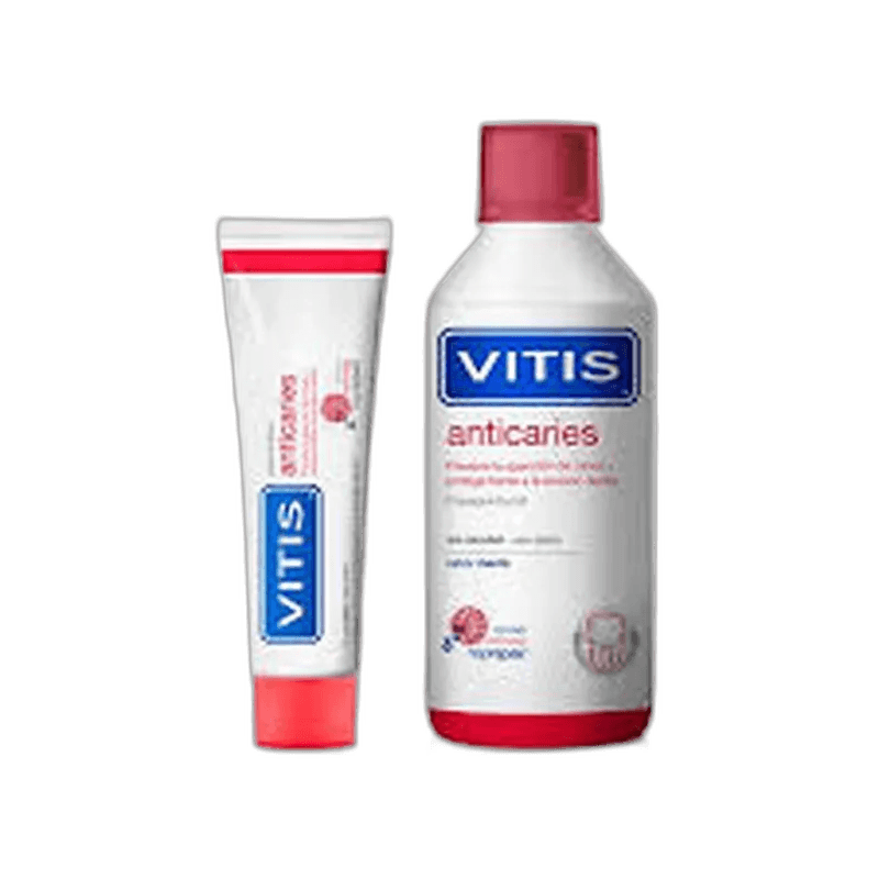 Imagen de VITIS ANTICARIES PACK 1 ENVASE 100 ML PASTA + 1 ENVASE 500