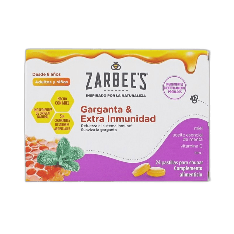 Imagen de ZARBEES GARGANTA Y EXTRA INMUNIDAD 24 PASTILLAS PARA CHUPAR