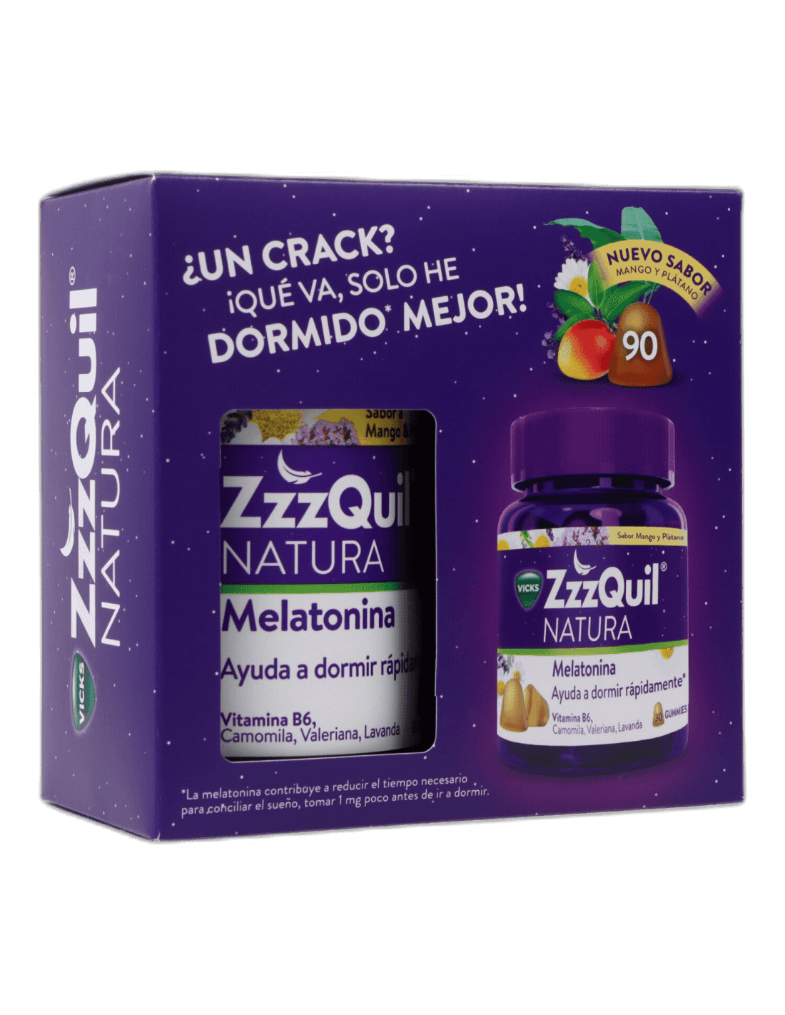 Imagen de Zzzquil Natura Pack 90 Gummies Sabor Mango & Plátano